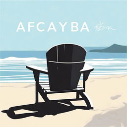 A detailed illustration of an Adirondack chair placed in a serene beach setting