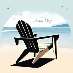 A detailed illustration of an Adirondack chair placed in a serene beach setting