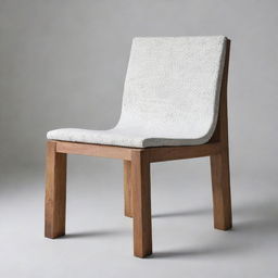 Minimalist modern chair made of chain wood with a white textured cushion