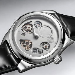 A high-resolution image of the stainless steel back of a wristwatch