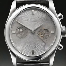 A high-resolution image of the stainless steel back of a wristwatch