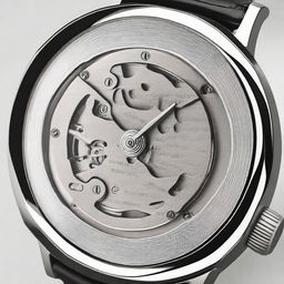 A high-resolution image of the stainless steel back of a wristwatch