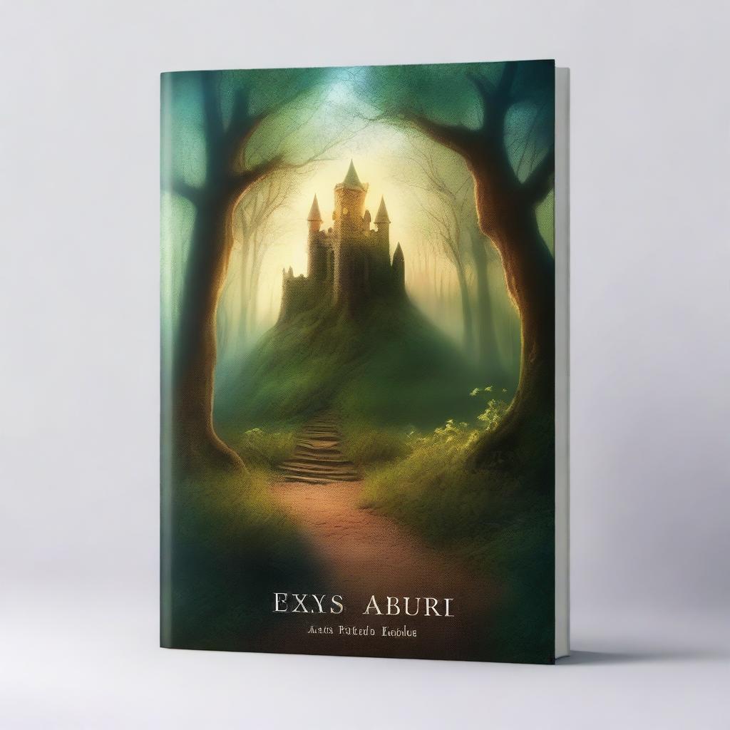 Create an ebook cover featuring a mystical forest with a hidden path leading to an ancient castle