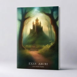 Create an ebook cover featuring a mystical forest with a hidden path leading to an ancient castle