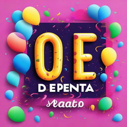 A vibrant and cheerful illustration with the phrase 'De repente quarenta' in a stylish font