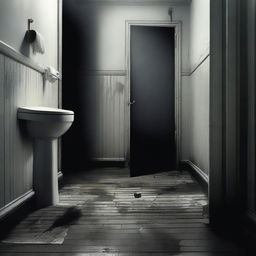 Create a haunting and eerie image titled 'THE FLUSH' with the tagline 'Some messes are better left unseen