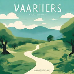 A captivating book cover illustration featuring multiple paths diverging in a scenic landscape