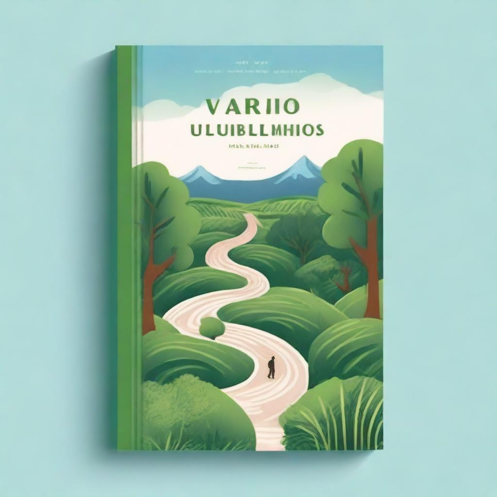 A captivating book cover illustration featuring multiple paths diverging in a scenic landscape