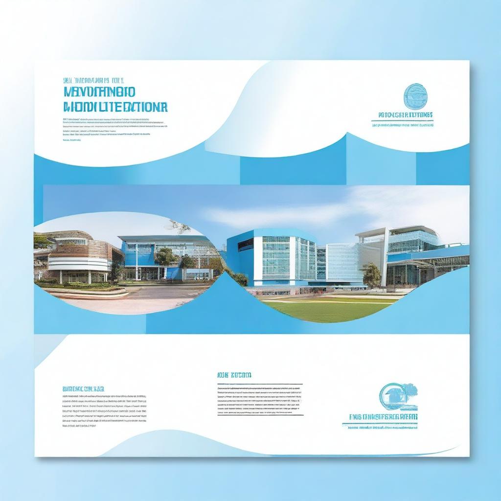 A creative cover page for the Universidad Pedagógica del Ministerio de Educación de Bolivia, featuring a color scheme of sky blue and white
