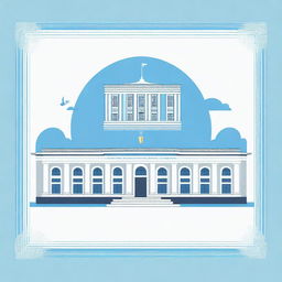 A vectorized cover design for the Pedagogical University of the Ministry of Education of Bolivia, featuring sky blue and white colors