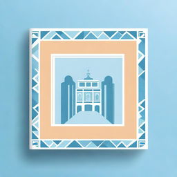 A cover design with geometric borders for the Pedagogical University of the Ministry of Education of Bolivia in light blue and white colors