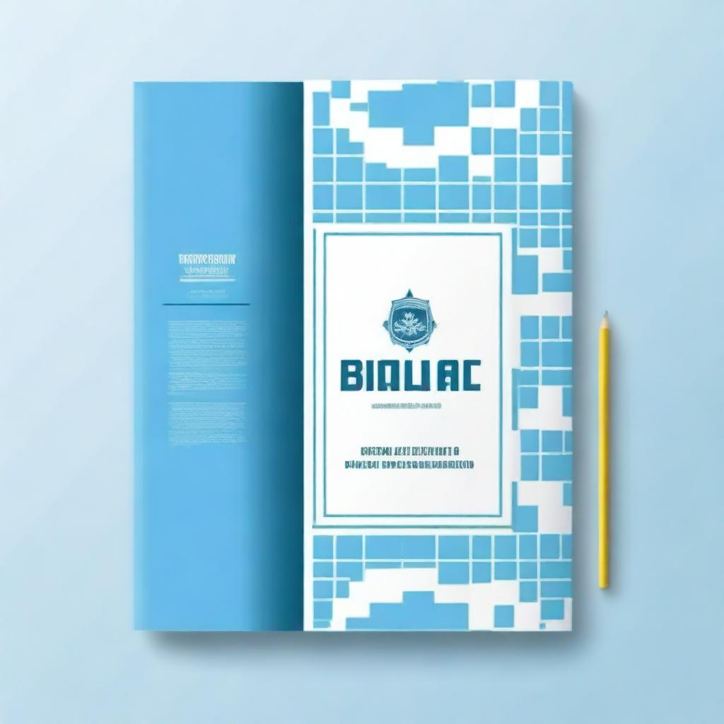 A stylized cover with borders for the Pedagogical University of the Ministry of Education of Bolivia, featuring sky blue and white colors