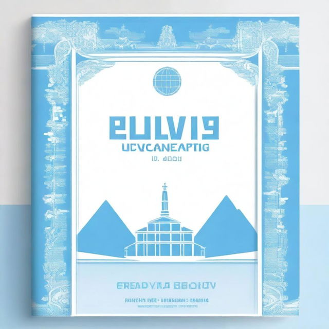 A stylized cover with borders for the Pedagogical University of the Ministry of Education of Bolivia, featuring sky blue and white colors