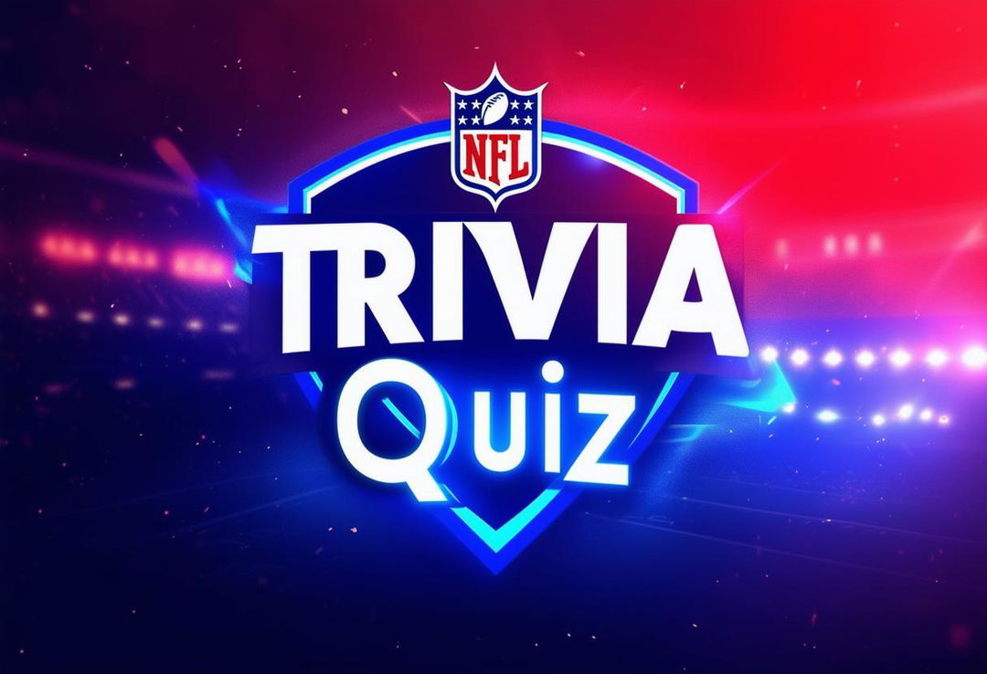 Create an HD graphic for an 'NFL Trivia Quiz' YouTube thumbnail background, featuring the NFL logo, with a cinematic and dynamic design