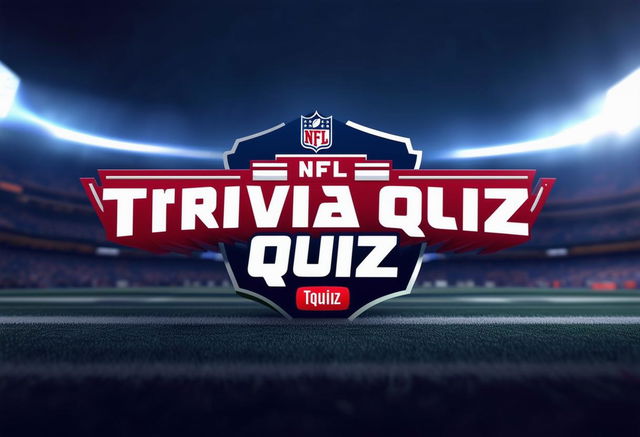 Create an HD graphic for an 'NFL Trivia Quiz' YouTube thumbnail background, featuring the NFL logo, with a cinematic and dynamic design