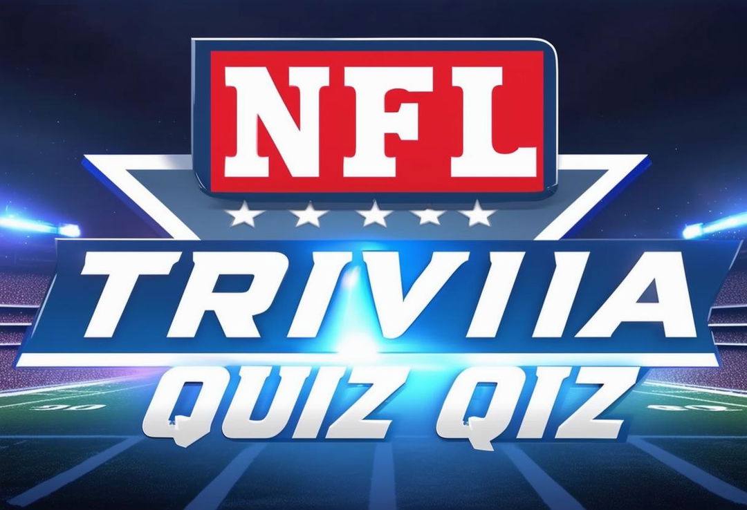 Create an HD graphic for an 'NFL Trivia Quiz' YouTube thumbnail background, featuring the NFL logo, with a cinematic and dynamic design