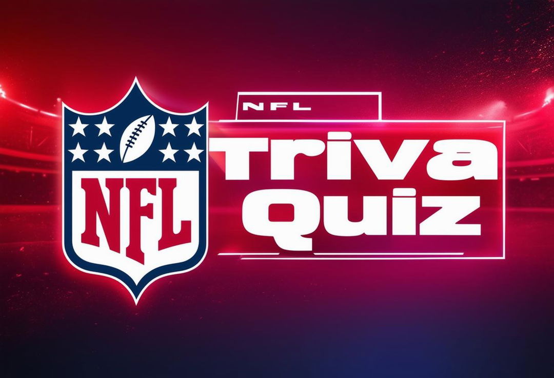 Create an HD graphic for an 'NFL Trivia Quiz' YouTube thumbnail background, featuring the NFL logo, with a cinematic and dynamic design