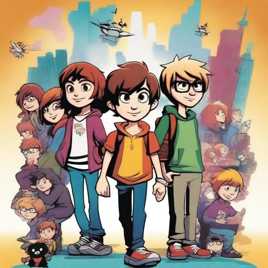 Create a Disney Pixar movie poster for 'Scott Pilgrim Takes Off