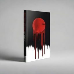 Create a book cover with dimensions 9 inches down and 6 inches across, featuring a moon dripping blood