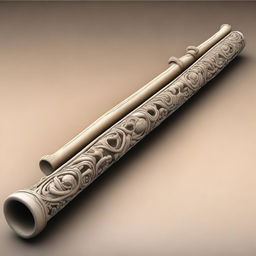 Create an image of a flute made entirely out of a giant bone