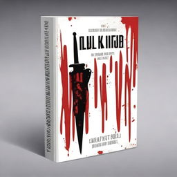 Create a book cover with dimensions 9 inches down and 6 inches across, featuring a dagger dripping blood