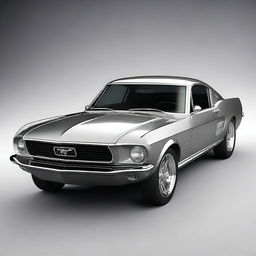 Generate an image of an old Ford Mustang, but reimagined as a modernized version