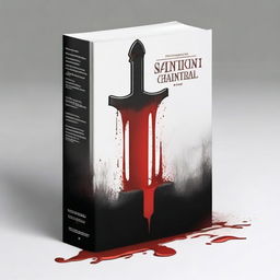 Create a book cover with dimensions 9 inches down and 6 inches across, featuring a dagger coming out of a tombstone, dripping blood