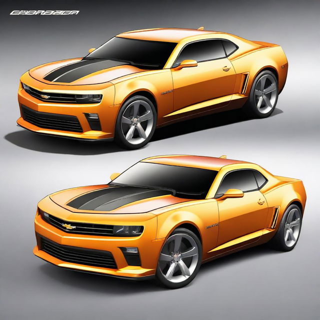 Create an image of a four-door Chevrolet Camaro, showcasing its sleek design and modern aesthetics