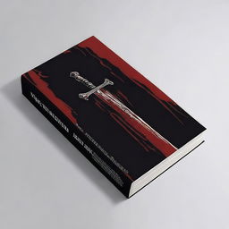 Create a book cover with dimensions 9 inches down and 6 inches across, featuring a dagger inside a coffin, dripping blood