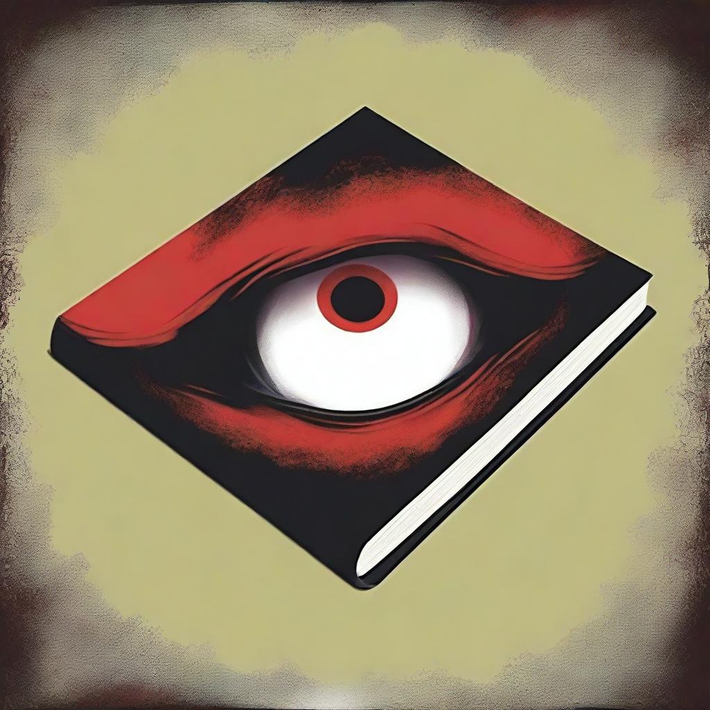 Create a book cover with dimensions 9 inches down and 6 inches across, featuring a single red vampire eye looking straight ahead