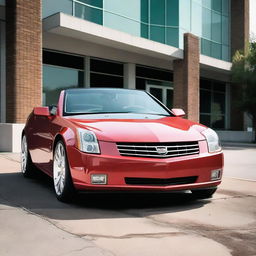 A detailed image of a Cadillac XLR with a tiny hood cowl added to its hood