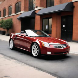 A detailed image of a Cadillac XLR with a tiny hood cowl added to its hood