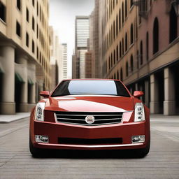 Create an image of a Cadillac XLR with a small hood cowl added to the hood