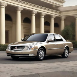 A detailed and realistic rendering of a Cadillac DTS