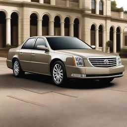 A detailed and realistic rendering of a Cadillac DTS