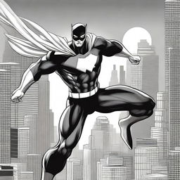 A detailed and classic depiction of Northstar, the superhero known for his incredible speed and flight abilities, wearing his iconic black and white costume