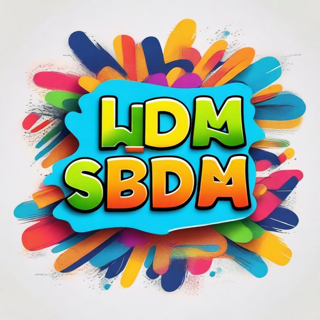 Create an image featuring the text 'LDKS SMK ISDA Babakan' in a vibrant and colorful style