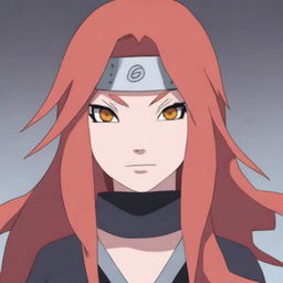 Create an image featuring a character with the same animation style as Naruto's mother, Kushina Uzumaki