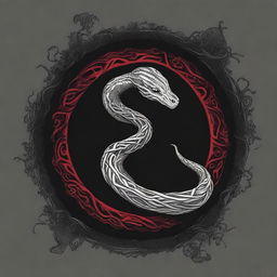 Create a book cover featuring a self-eating snake, also known as an ouroboros, with a vampire theme