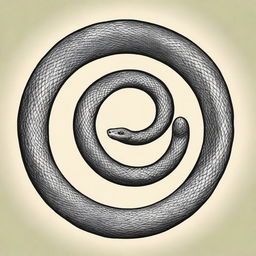 Create a book cover featuring a self-eating snake, also known as an ouroboros