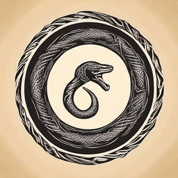 Create a book cover featuring an ouroboros snake, which is a self-eating snake forming a perfect circle