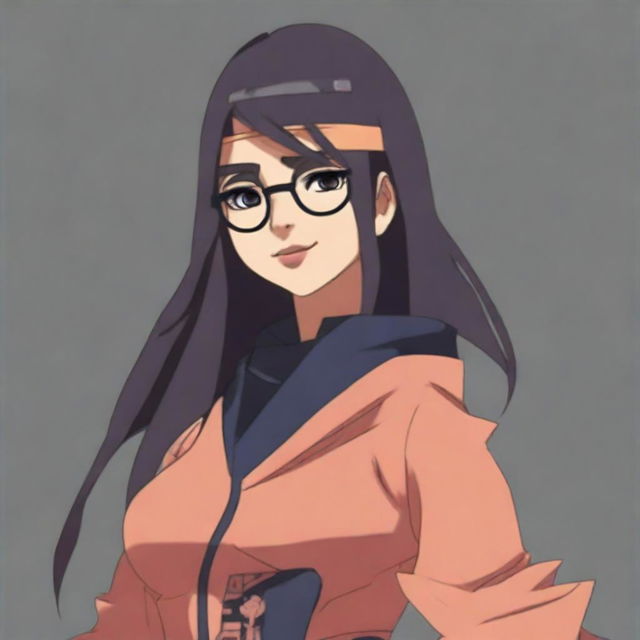 Create an anime version of Mia Khalifa in the style of Naruto Shippuden