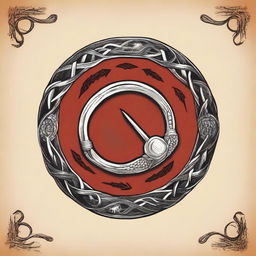 Create a book cover featuring an ouroboros, a self-eating snake, intertwined with a dagger