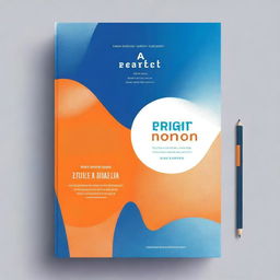 Design a novel cover primarily featuring orange and blue