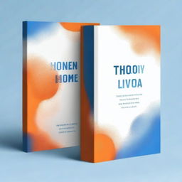 Design a novel cover primarily featuring orange and blue