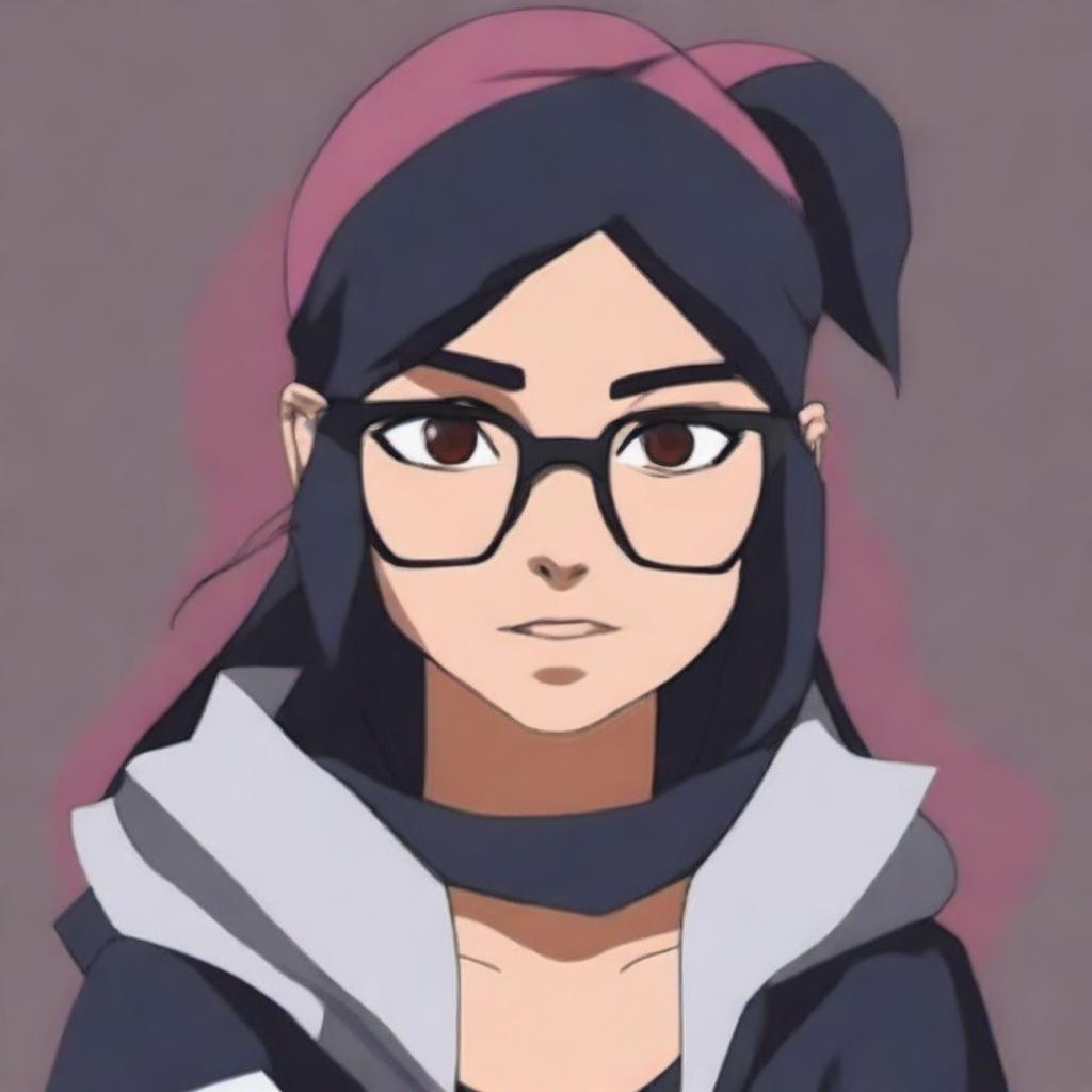 Create an anime version of Mia Khalifa in the style of Naruto Shippuden