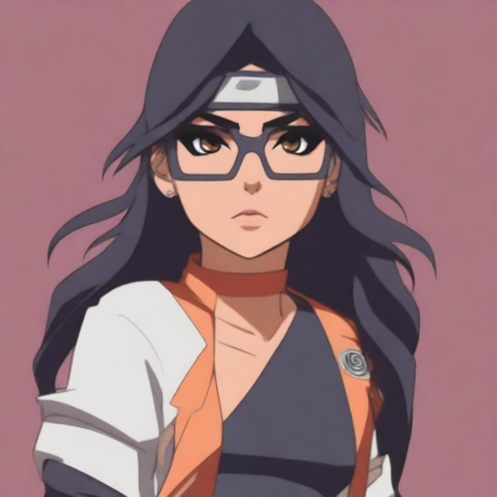 Create an anime version of Mia Khalifa in the style of Naruto Shippuden