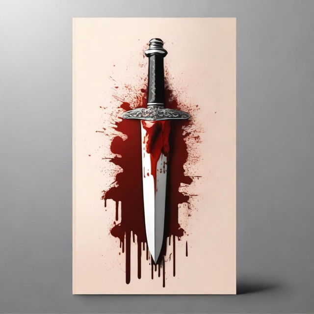 Create a book cover featuring a bloody dagger