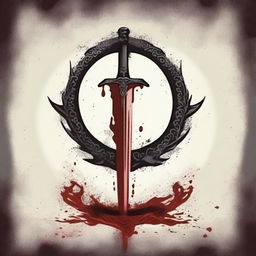 Create a book cover featuring a bloody dagger with the ouroboros symbol