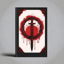 Create a book cover featuring a bloody dagger with the ouroboros symbol